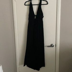 Black Boho Flowy Halter top Dress